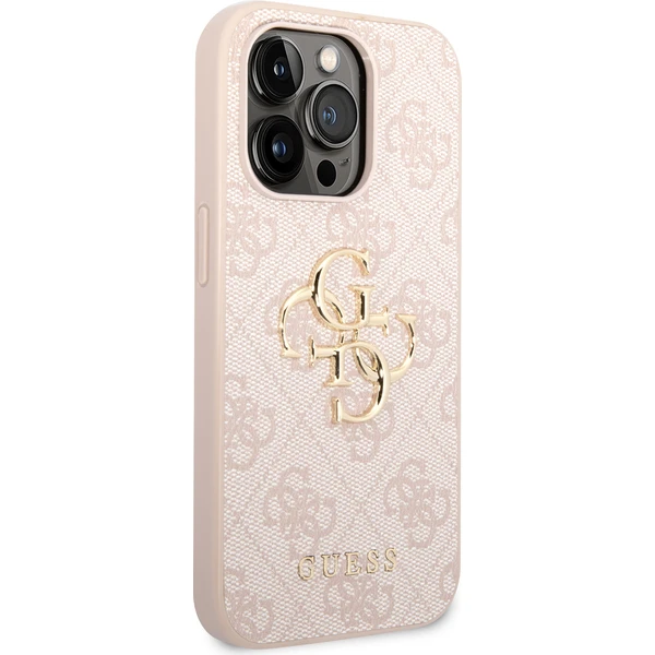 Guess PU 4G Metal Logo kryt iPhone 15 Pre Max ružový - Puzdra - Obrázok 2A72000N01