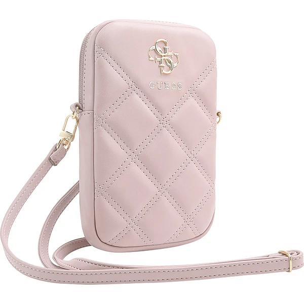 Guess PU Quilted 4G Metal Logo Wallet Phone Bag Zipper ružový - Popruhy a crossbody - Obrázok 2A82000N01