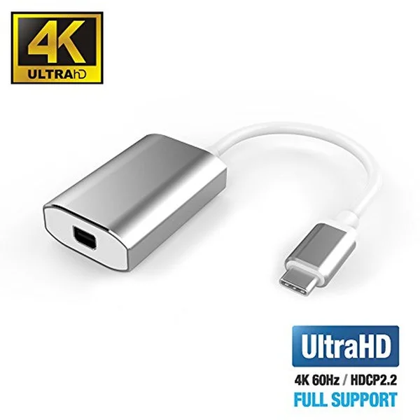PremiumCord USB-C/Mini DisplayPort redukcia 4K 0,15m strieborná - Káble a redukcie - Hlavný obrázok