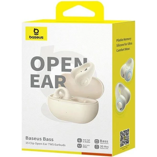 Baseus Bass 15 Clip Open Ear bezdrôtové slúchadlá biela - Slúchadlá - Obrázok 2B2G000O01
