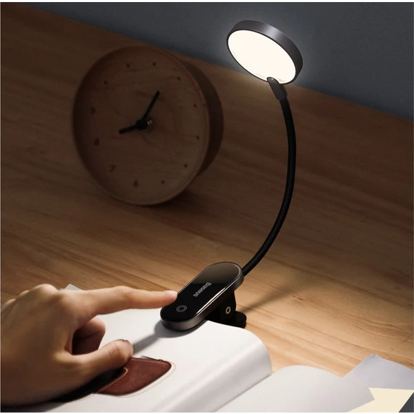 Baseus Mini LED lampička na čtení s klipem černá - Lampičky - Obrázok 2B3P600301