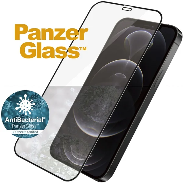 PanzerGlass Edge-to-Edge AntiBacterial sklo Apple iPhone 12/12 Pro čierne - Ochranné fólie a sklo - Obrázok 2B8L500301