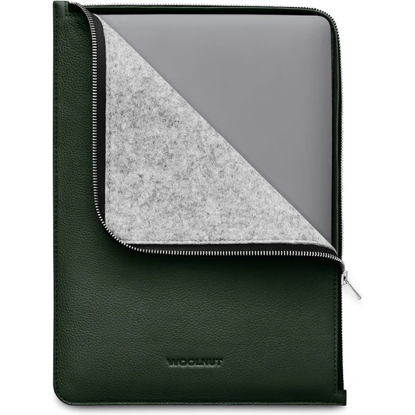 Woolnut kožené puzdro Folio pre MacBook Air 13"/MacBook Pro 14"/MacBook Pro 13 tmavozelené - Puzdra - Hlavný obrázok