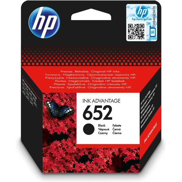 HP F6V25AE č. 652 Čierna originálna - Cartridge - Hlavný obrázok