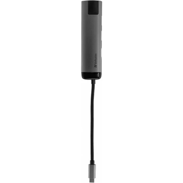 Verbatim USB-C Multiport HUB, 2x USB 3.0, 1x USB-C, HDMI, LAN dokovacia stanica šedá - Dokovacie stanice - Obrázok 2COR000301