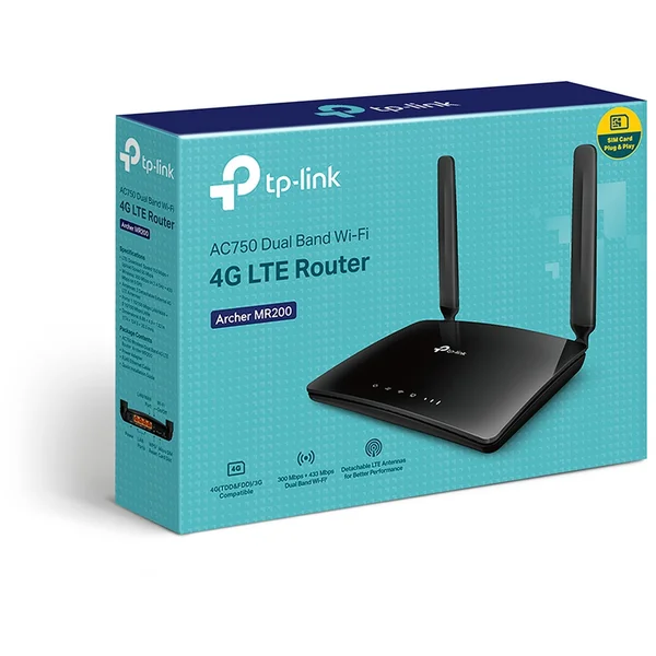 TP-Link Archer MR200 Wi-Fi 5 router čierny - Wi-Fi routery - Obrázok 2CQFF00101
