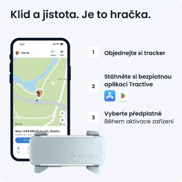 Tractive GPS DOG 6 lokátor polohy a aktivity pre psov mätový - GPS Moduly  - Obrázok 2CTD000L01