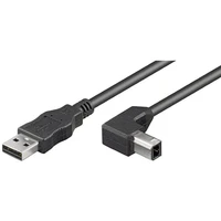 PremiumCord USB-A/USB-B kábel so zahnutým konektorom 2m čierny - Káble a redukcie