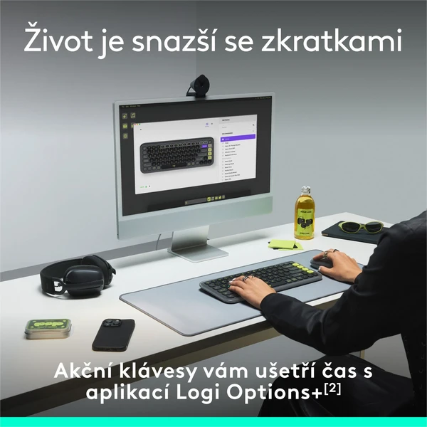 Logitech POP ICON KEYS (US) klávesnica ružová - Klávesnice - Obrázok 2CU8000O01
