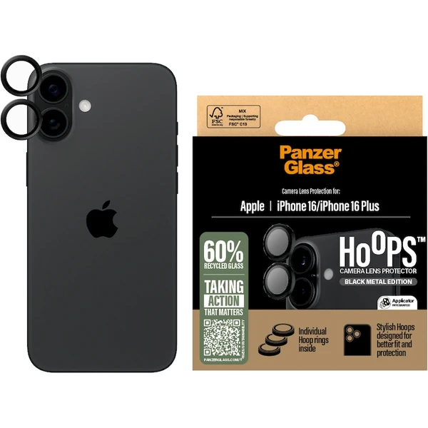PanzerGlass® HoOps™ Apple iPhone 16/16 Plus čierny hliník - Ochranné fólie a sklo - Obrázok 2E08000P01