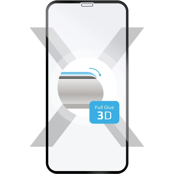 FIXED 3D Full-Cover tvrdené sklo s lepením po celej ploche Apple iPhone XR/11 čierne - Ochranné fólie a sklo - Hlavný obrázok