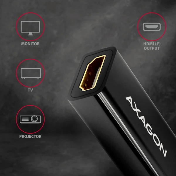 AXAGON DisplayPort/HDMI 1.4 redukcia 0,18m čierna - Káble a redukcie - Obrázok 2FD0700301