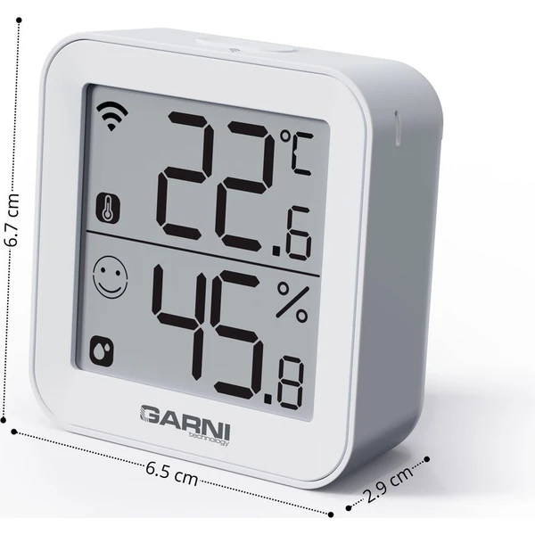 GARNI 158THT šikovný vnútorný teplomer s vlhkomerom biely - Meteorologické stanice - Obrázok 2FJG000K01