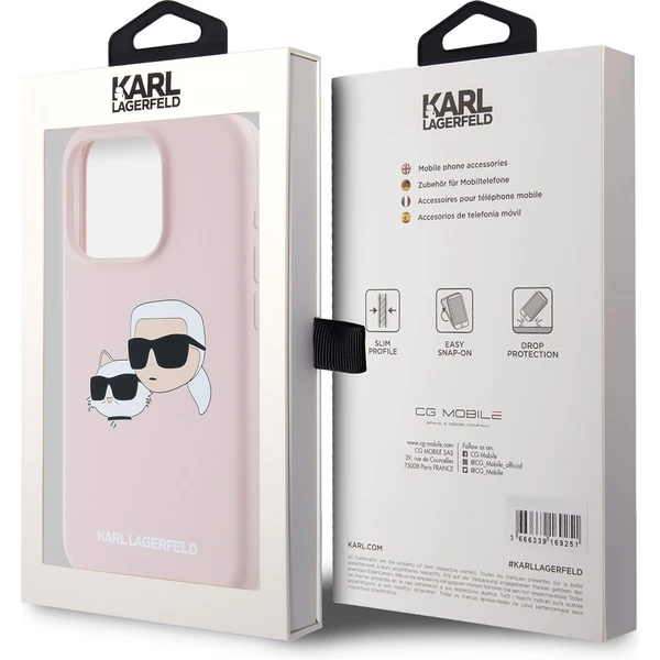 Karl Lagerfeld Liquid Silicone Double Heads Magsafe zadný kryt iPhone 15 Pro Max ružový - Puzdra - Obrázok 2FP5000J01