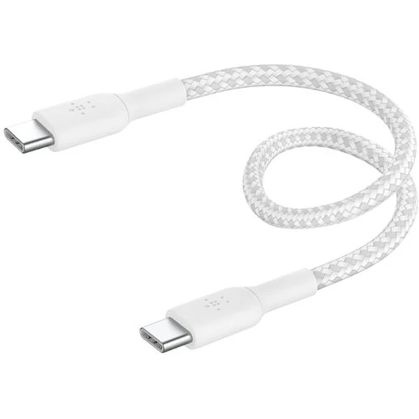 Belkin BOOST Charge spletený napájací kábel USB-C/USB-C 60W 0,15m biely - Káble a redukcie - Hlavný obrázok