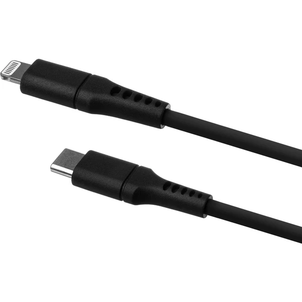 FIXED tekutý silikónový USB-C/Lightning napájací kábel 60W 1,2m čierny - Káble a redukcie - Obrázok 2HS1000601