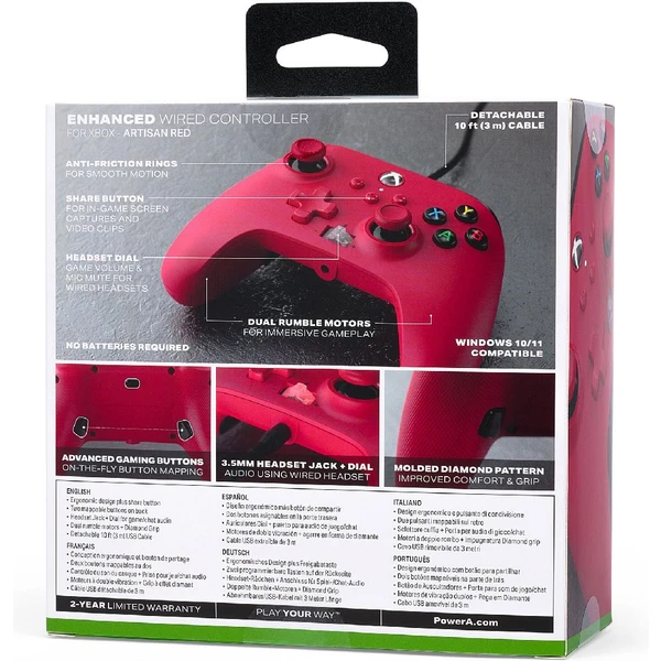PowerA Enhanced drôtový herný ovládač (Xbox) červený - Herné ovládače - Obrázok 2IC9700301