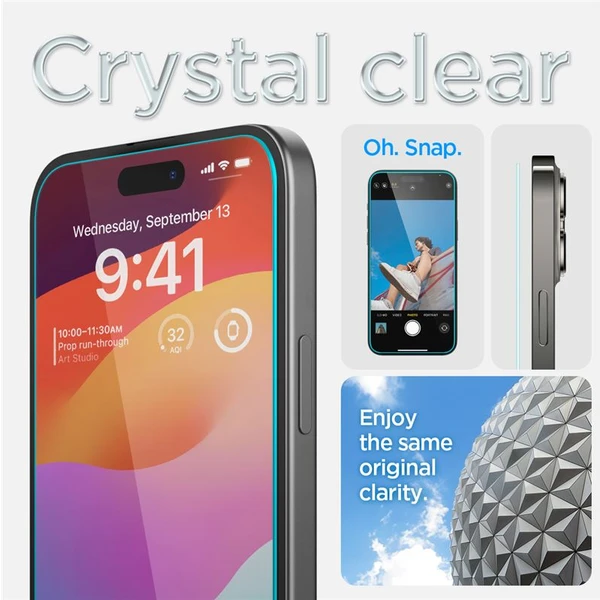 Spigen Glass tR EZ Fit HD tvrdené sklo iPhone 16/15 číre - Ochranné fólie a sklo - Obrázok 2IZ8000601