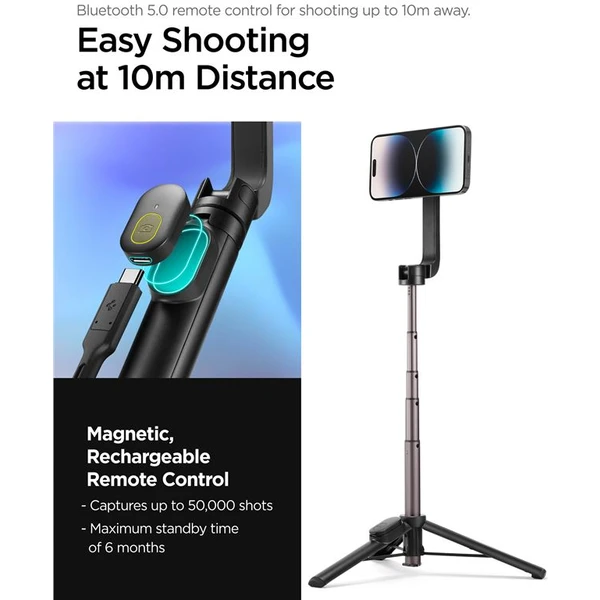 Spigen MagSafe Tripod Selfie Stick čierna - Držiaky - Obrázok 2JA1000P01