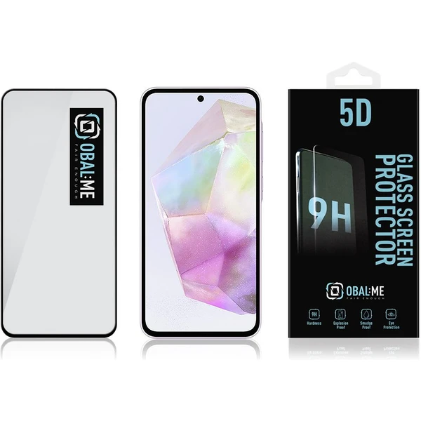 OBAL:ME 5D Tvrdené Sklo pre Samsung Galaxy A35 5G čierne - Ochranné fólie a sklo - Obrázok 2JX3000P01