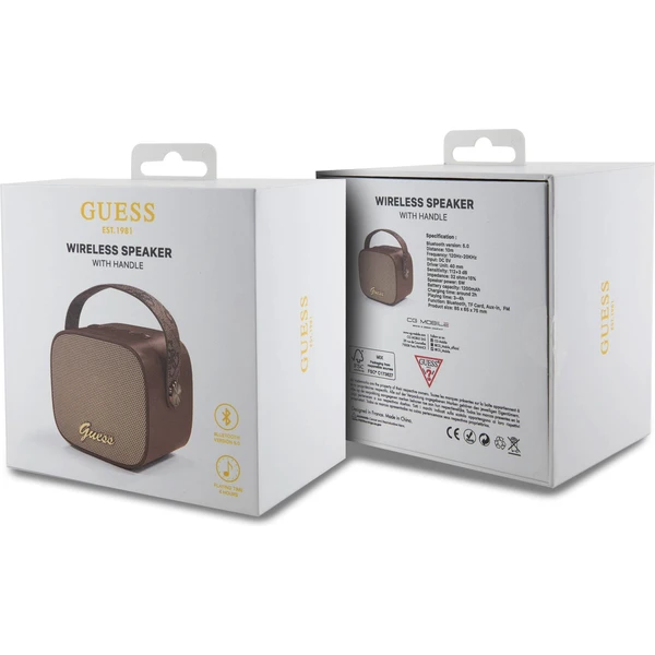 Guess PU 4G Strap Mini Bluetooth reproduktor hnedý - Reproduktory - Obrázok 2KBR100501