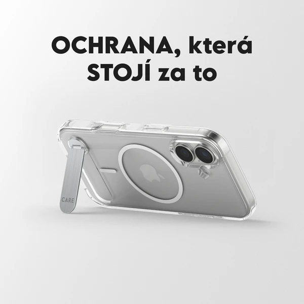 PanzerGlass® CARE Kickstand kryt s MagSafe Apple iPhone 17 strieborný/biely - Puzdra - Obrázok 2KDH000K01