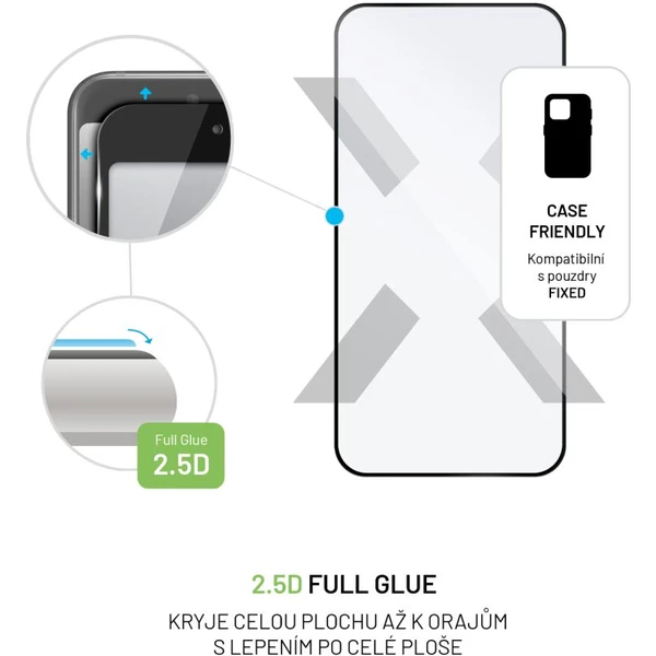 FIXED 2,5D Full-Cover tvrdené sklo Motorola Moto G84 čierne - Ochranné fólie a sklo - Obrázok 2LW1000J01