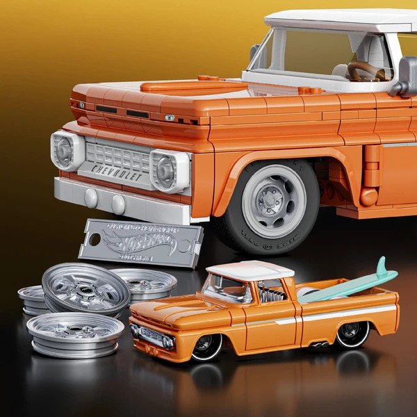 Mattel Brick Shop zostaviteľný model Hot Wheels - Custom 62 Chevy Pickup (Elite series) - Stavebnica - Obrázok 2NWG000K01