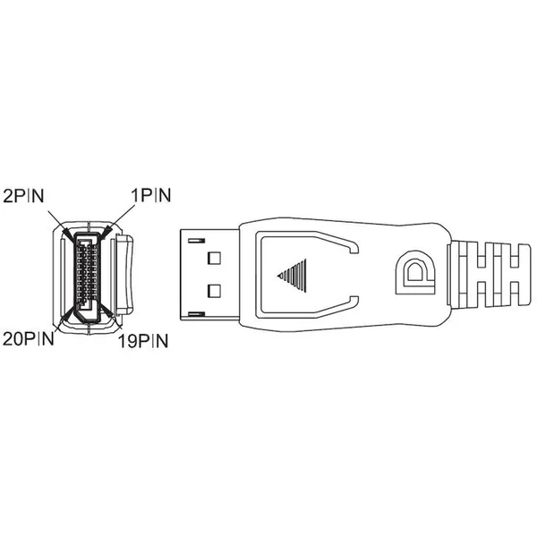 PremiumCord DisplayPort 1.4/DisplayPort 1.4 kábel 8K 2m čierny - Káble a redukcie - Obrázok 2OZH000401