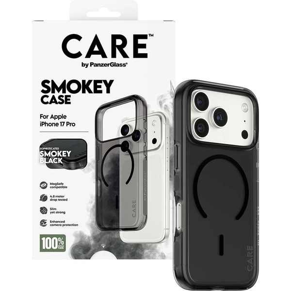 PanzerGlass® CARE Smokey kryt s MagSafe Apple iPhone 17 Pro dymový/čierny - Puzdra - Obrázok 2PDH000K01