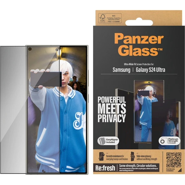 PanzerGlass Privacy Samsung Galaxy S24 Ultra s inštalačným rámčekom - Ochranné fólie a sklo - Obrázok 2Q51000P01