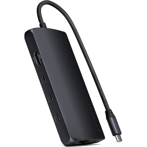 Satechi USB-C viacportový adaptér 8K s Ethernet V3 čierny