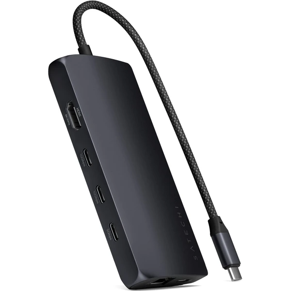 Satechi USB-C viacportový adaptér 8K s Ethernet V3 čierny - USB huby - Hlavný obrázok