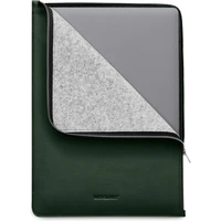 Woolnut Leather Folio kožené puzdro MacBook Air 15" tmavozelené - Puzdra