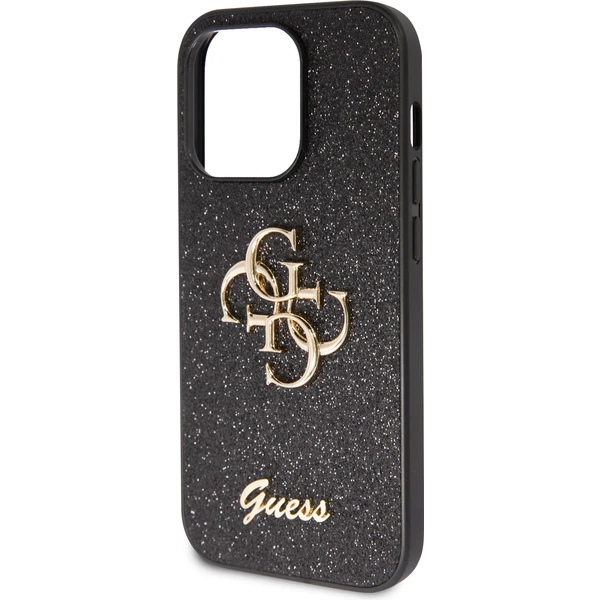 Guess PU Fixed Glitter 4G Metal Logo kryt iPhone 15 Pro Max čierny - Puzdra - Obrázok 2SX4000701