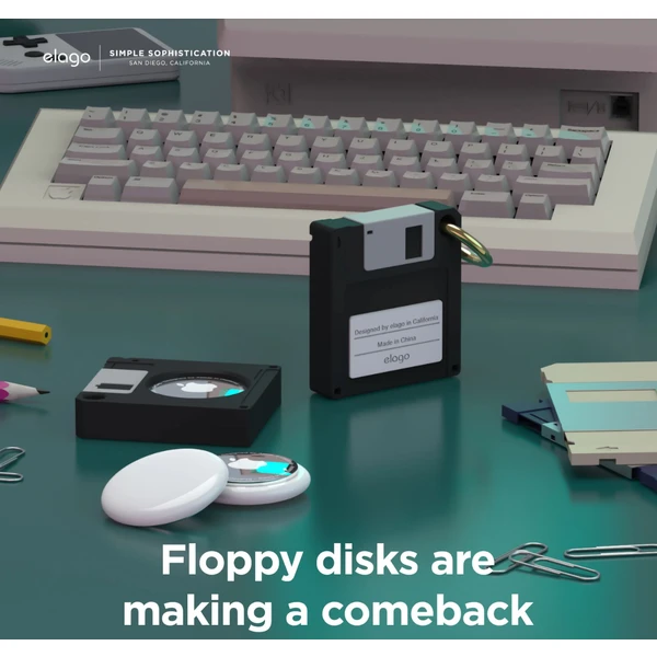 ELAGO Floppy Disk puzdro pre Apple AirTag čierne - Puzdra - Obrázok 2TEM100501