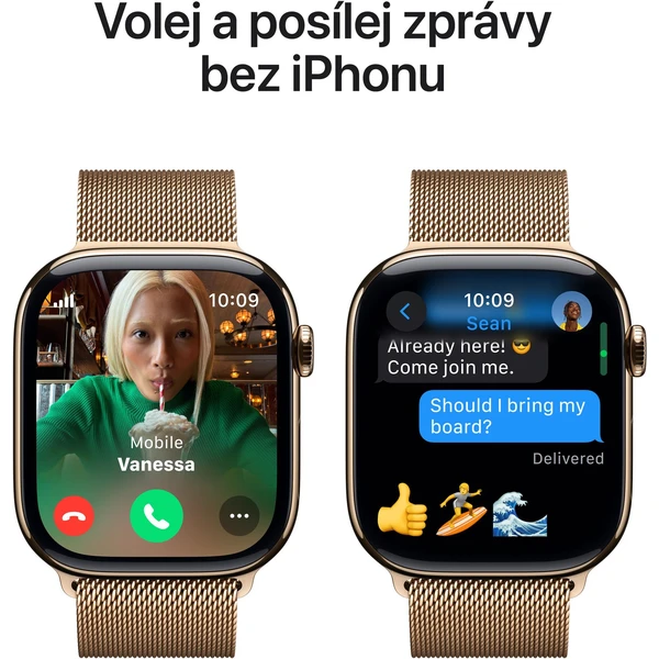 Apple Watch Series 10 Cellular 46mm Zlatý titán so zlatým milánskym ťahom M/L (Kategória A) - Inteligentné hodinky - Obrázok 2TQ7000K01