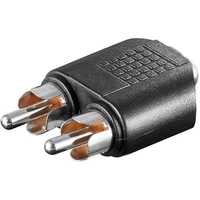 PremiumCord 3,5 mm/2x Cinch redukcia čierna - Káble a redukcie