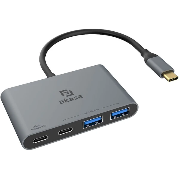 AKASA USB-C Hub 4v1 antracitový - USB huby - Obrázok 2WGK000K01