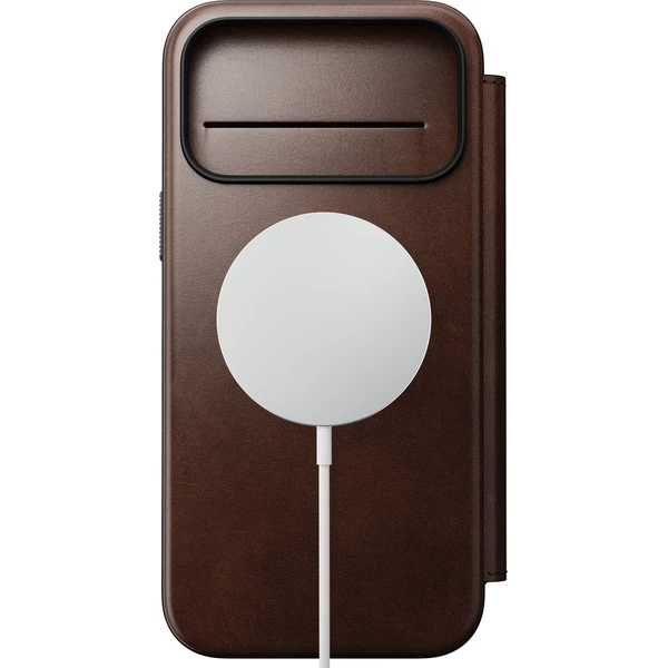 Nomad Modern Leather Folio (Horween) MagSafe kožené puzdro iPhone 18 Pro Max Rustic Brown - Puzdra - Obrázok 2a07ef9b6cb142f39e93664feb9d1d97