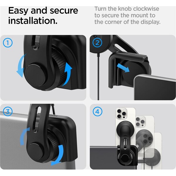 Spigen Teslá TapLock MagSafe Car Mount Charger Qi2 držiak s nabíjaním čierny - Držiaky - Obrázok 2a0da902ab57425899ba618cbc083a2b