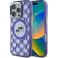 Karl Lagerfeld IML Monogram K&CH Heads MagSafe kryt pre iPhone 16 Pre fialový - Puzdra