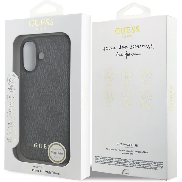 Guess 4G Charm kryt iPhone 17 sivý - Puzdra - Obrázok 2a33f17b5ca94678a9e2df79b1f5f90f