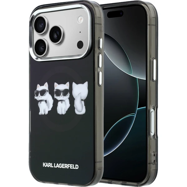 Karl Lagerfeld IML Choupette Trio Watercolor MagSafe kryt iPhone 17 Pro čierny - Puzdra - Hlavný obrázok