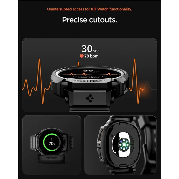 Spigen Rugged Armor Pre kryt s remienkom Galaxy Watch8 (44mm) matne čierny - Puzdra - Obrázok 2a63f596444041049dcd13db91611dae