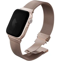 UNIQ DANTE PRE APPLE WATCH SELF ADJUSTABLE MESH STEEL BAND 42/41/40MM - METALLIC ROSE (METALLIC ROSE - Remienky