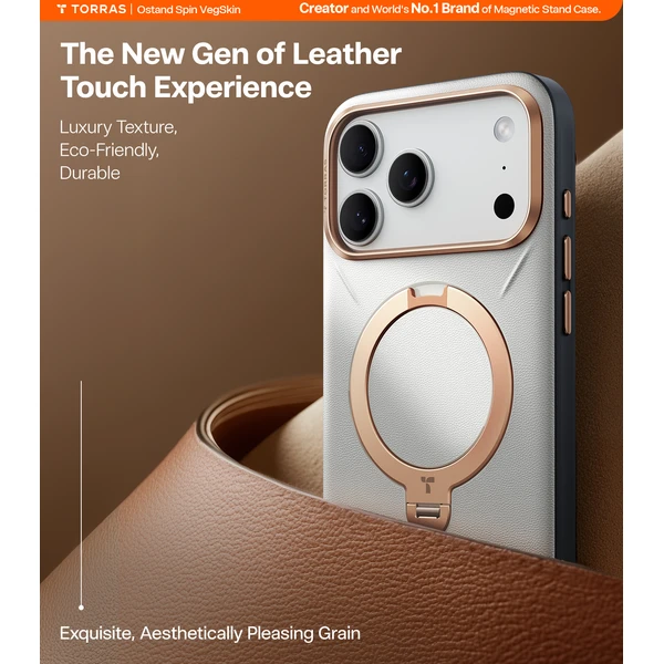 Torras Ostand Q3 VegSkin MagSafe kryt iPhone 17 Pro perlovosivá - Puzdra - Obrázok 2a78835f15af48d991ad111891bb0be5