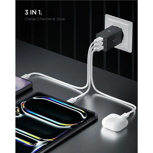 Spigen Essential 67W USB-C/USB-A nabíjačka (EE673EU) čierna - Nabíjačky - Obrázok 2a7b18e0798e411d9497f03c0459cc70