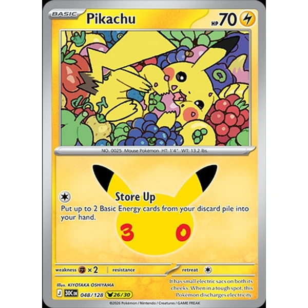 Pikachu (30C 048) - 30th Celebration [Holo] - Kusové karty - Hlavný obrázok