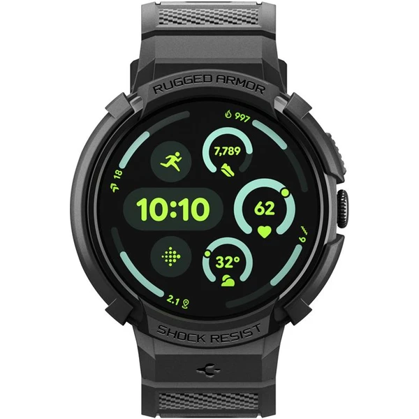 Spigen Rugged Armor Pro + Stand, matná čierna - Google Pixel Watch 5/4 45mm - Puzdra - Obrázok 2a8fa428ddc041429f6f73c2331255bd